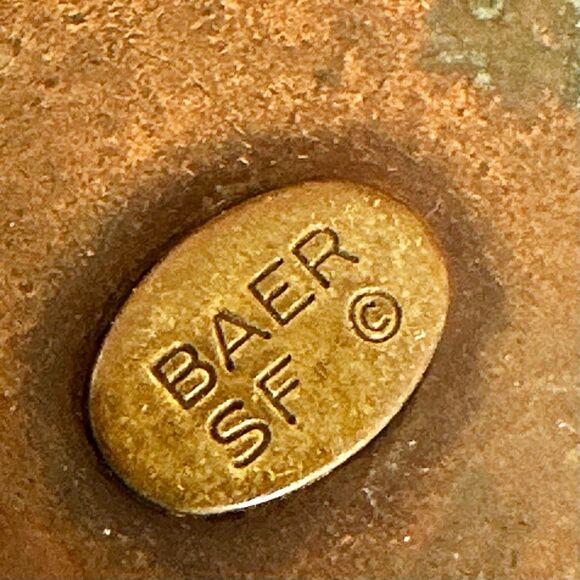 BAER SF – Vintage Brutalist Copper & Brass Sculptural Clip-On Earrings - Picture 4 of 11